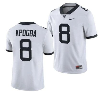 West Virginia Mountaineers Lee Kpogba Jersey #8 College Football 2023 Game White