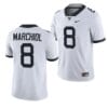 West Virginia Mountaineers Nicco Marchiol Jersey #8 College Football 2023 Game White