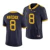 West Virginia Mountaineers Nicco Marchiol Jersey #8 College Football Navy Game Uniform