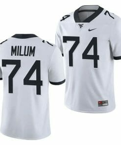 West Virginia Mountaineers Wyatt Milum Jersey #74 College Football 2023 Game White