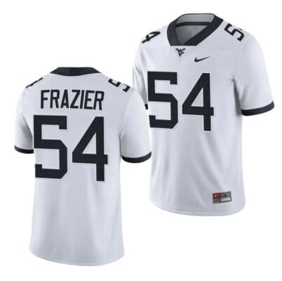 West Virginia Mountaineers Zach Frazier Jersey #54 College Football 2023 Game White