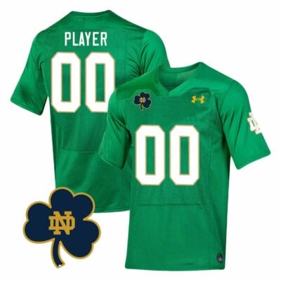 Custom Notre Dame Fighting Irish Jersey Name and Number College Football Johnny Lujack Patch Green