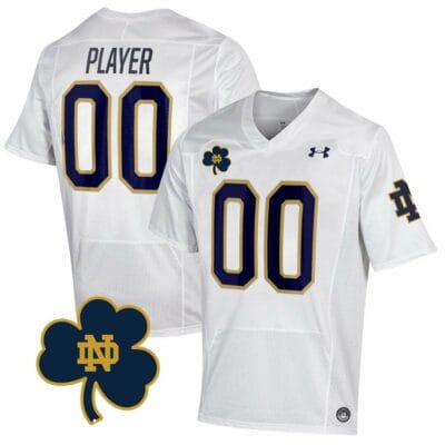 Custom Notre Dame Fighting Irish Jersey Name and Number College Football Johnny Lujack Patch 32 White