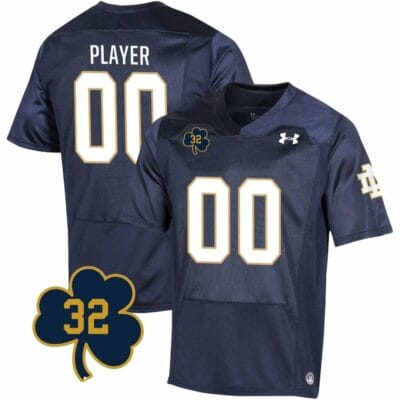 Custom Notre Dame Fighting Irish Jersey Name and Number College Football Johnny Lujack Patch 32 Navy