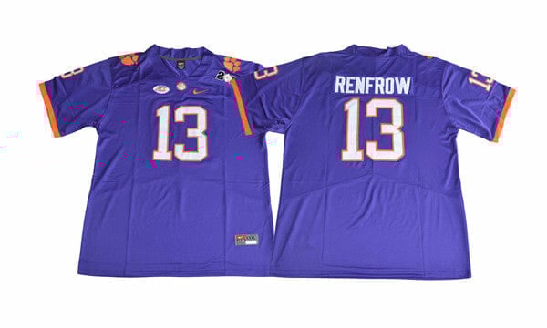 Clemson Tigers Hunter Renfrow Jersey #13 College Football Purple 10 Clemson Tigers Hunter Renfrow Jersey #13 College Football Purple