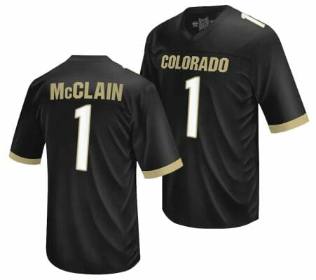 Colorado Buffaloes Cormani McClain Jersey #1 NIL College Football Black 8 Colorado Buffaloes Cormani McClain Jersey 1 NIL College Football Black