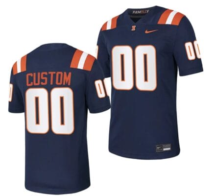 Custom Illinois Fighting Illini Jersey Name and Number College Football Stitched Navy 2023