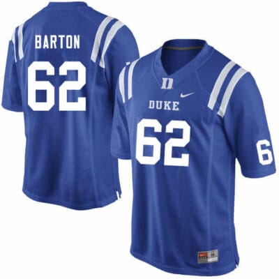 Duke Blue Devils Graham Barton Jersey #62 College Football Blue