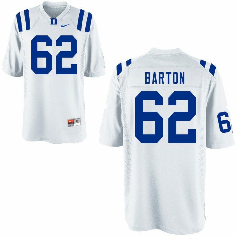 Duke Blue Devils Graham Barton Jersey #62 College Football White 1 Duke Blue Devils Graham Barton Jersey #62 College Football White