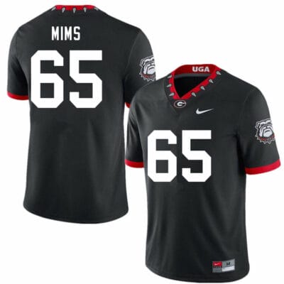Georgia Bulldogs Amarius Mims Jersey #65 College Football Game Black