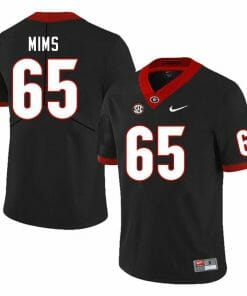Georgia Bulldogs Amarius Mims Jersey #65 College Football Game Black Alternative