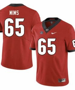 Georgia Bulldogs Amarius Mims Jersey #65 College Football Game Red