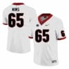 Georgia Bulldogs Amarius Mims Jersey #65 College Football Game White