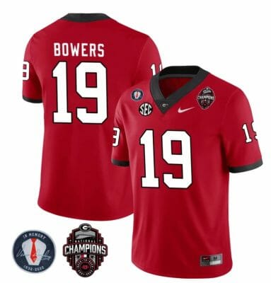 Georgia Bulldogs Brock Bowers Jersey #19 - Back To Back National Champions College Football Red