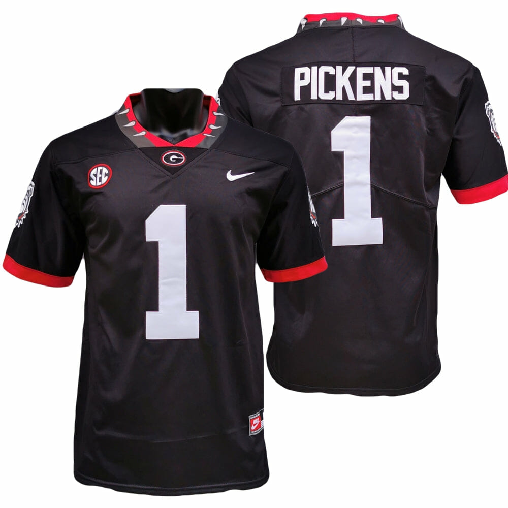 Georgia Bulldogs George Pickens Jersey #1 College Football Game Black 1 Georgia Bulldogs George Pickens Jersey #1 College Football Game Black