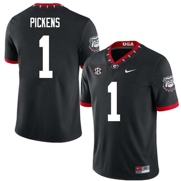 Georgia Bulldogs George Pickens Jersey #1 College Football Game Black Alternative 1 Georgia Bulldogs George Pickens Jersey #1 College Football Game Black Alternative