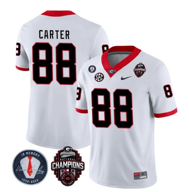 Georgia Bulldogs Jalen Carter Jersey #88 - Back To Back National Champions College Football White 1 Georgia Bulldogs Jalen Carter Jersey #88 - Back To Back National Champions College Football White