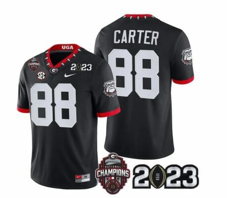 Georgia Bulldogs Jalen Carter Jersey #88 CFP National Champions Patch 2023 – All Stitched Black