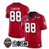 Georgia Bulldogs Jalen Carter Jersey #88 CFP National Champions Patch 2023 – All Stitched Red