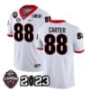 Georgia Bulldogs Jalen Carter Jersey #88 CFP National Champions Patch 2023 – All Stitched White