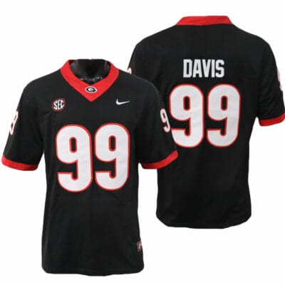 Georgia Bulldogs Jordan Davis Jersey #99 College Football Game Black Alternative 10 Georgia Bulldogs Jordan Davis Jersey #99 College Football Game Black Alternative