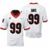 Georgia Bulldogs Jordan Davis Jersey #99 College Football Game White