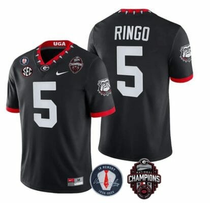 Georgia Bulldogs Kelee Ringo Jersey #5 - Back To Back National Champions College Football Black 8 Georgia Bulldogs Kelee Ringo Jersey #5 - Back To Back National Champions College Football Black