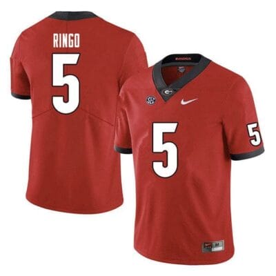 Georgia Bulldogs Kelee Ringo Jersey #5 College Football Game Red