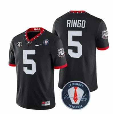 Georgia Bulldogs Kelee Ringo Jersey #5 Honoring Vince Dooley Patch – All Stitched Black 8 Georgia Bulldogs Kelee Ringo Jersey #5 Honoring Vince Dooley Patch – All Stitched Black