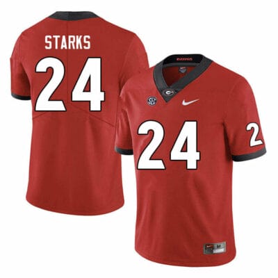 Georgia Bulldogs Malaki Starks Jersey #24 College Football Game Red 10 Georgia Bulldogs Malaki Starks Jersey #24 College Football Game Red