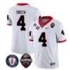 Georgia Bulldogs Nolan Smith Jersey #4 - Back To Back National Champions College Football White