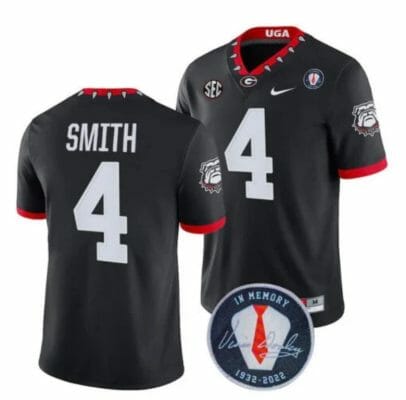 Georgia Bulldogs Nolan Smith Jersey #4 Honoring Vince Dooley Patch – All Stitched Black