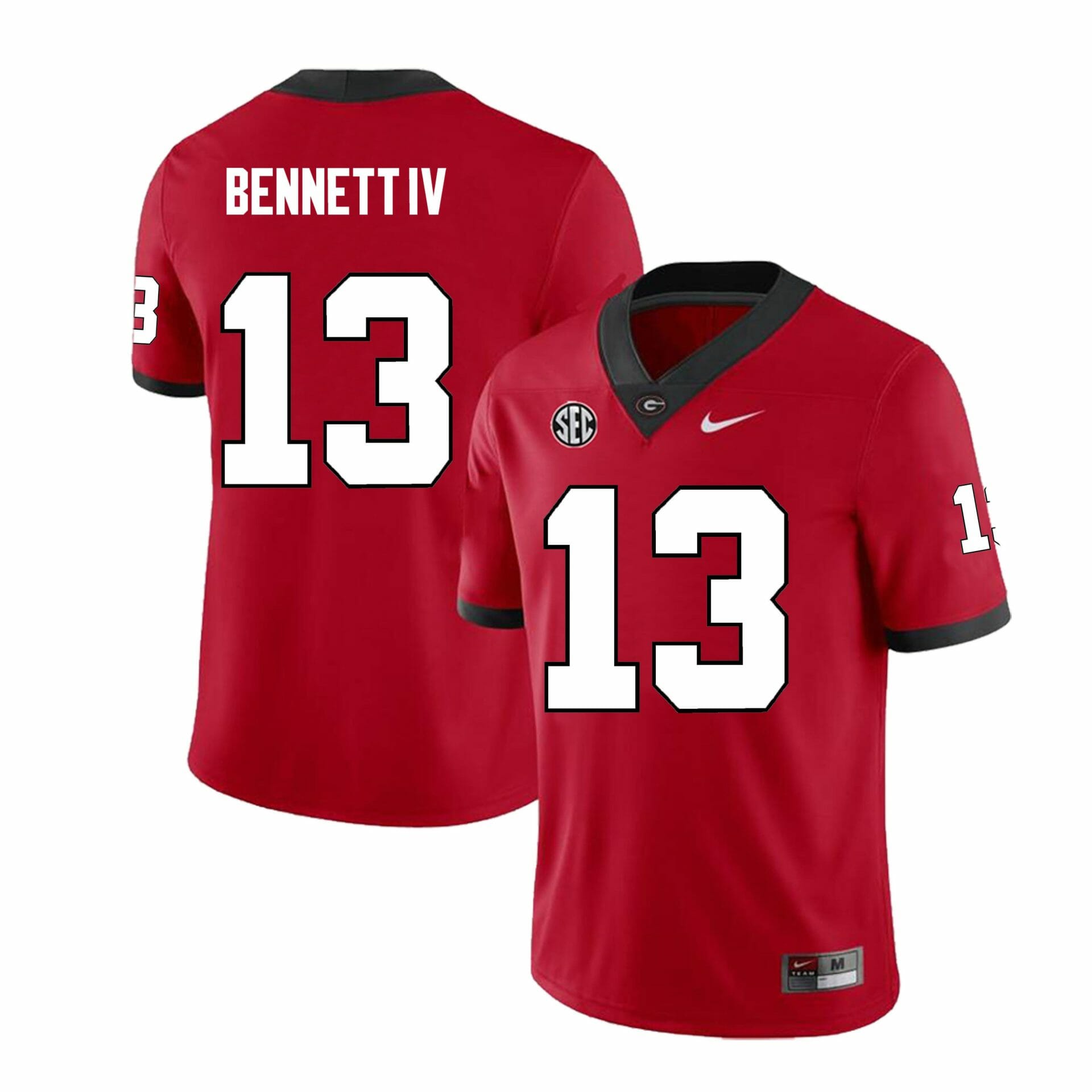 Georgia Bulldogs Stetson Bennett Jersey #13 College Football Game Red 1 Georgia Bulldogs Stetson Bennett Jersey #13 College Football Game Red