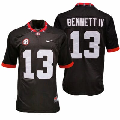Georgia Bulldogs Stetson Bennett Jersey #13 College Football Game Black 10 Georgia Bulldogs Stetson Bennett Jersey #13 College Football Game Black