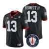 Georgia Bulldogs Stetson Bennett Jersey #13 Honoring Vince Dooley Patch – All Stitched Black