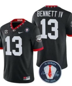 Georgia Bulldogs Stetson Bennett Jersey #13 Honoring Vince Dooley Patch – All Stitched Black