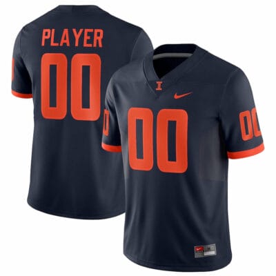 Illinois Fighting Illini Jersey Custom Name and Number College Football Navy