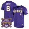 Lsu Tigers Brayden Jobert Jersey #6 National Champions NCAA College Baseball Stitched Purple 2 Lsu Tigers Brayden Jobert Jersey #6 National Champions NCAA College Baseball Stitched Purple