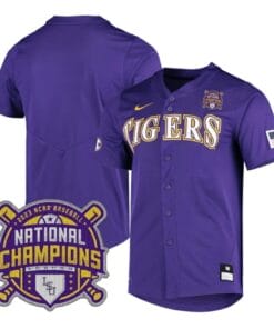 Lsu Tigers National Champions Jersey NCAA College Baseball Stitched Purple