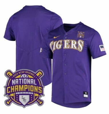 Lsu Tigers National Champions Jersey NCAA College Baseball Stitched Purple 6 Lsu Tigers National Champions Jersey NCAA College Baseball Stitched Purple