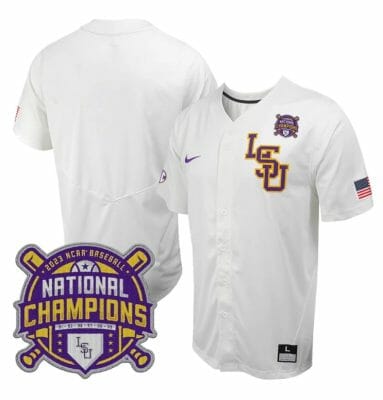 Lsu Tigers National Champions Jersey NCAA College Baseball Stitched White