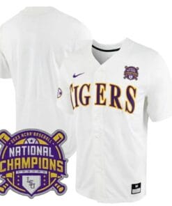 Lsu Tigers National Champions Jersey NCAA College Baseball Stitched White Tigers