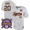 Lsu Tigers Paul Skenes Jersey #20 National Champions NCAA College Baseball Stitched White Stripe