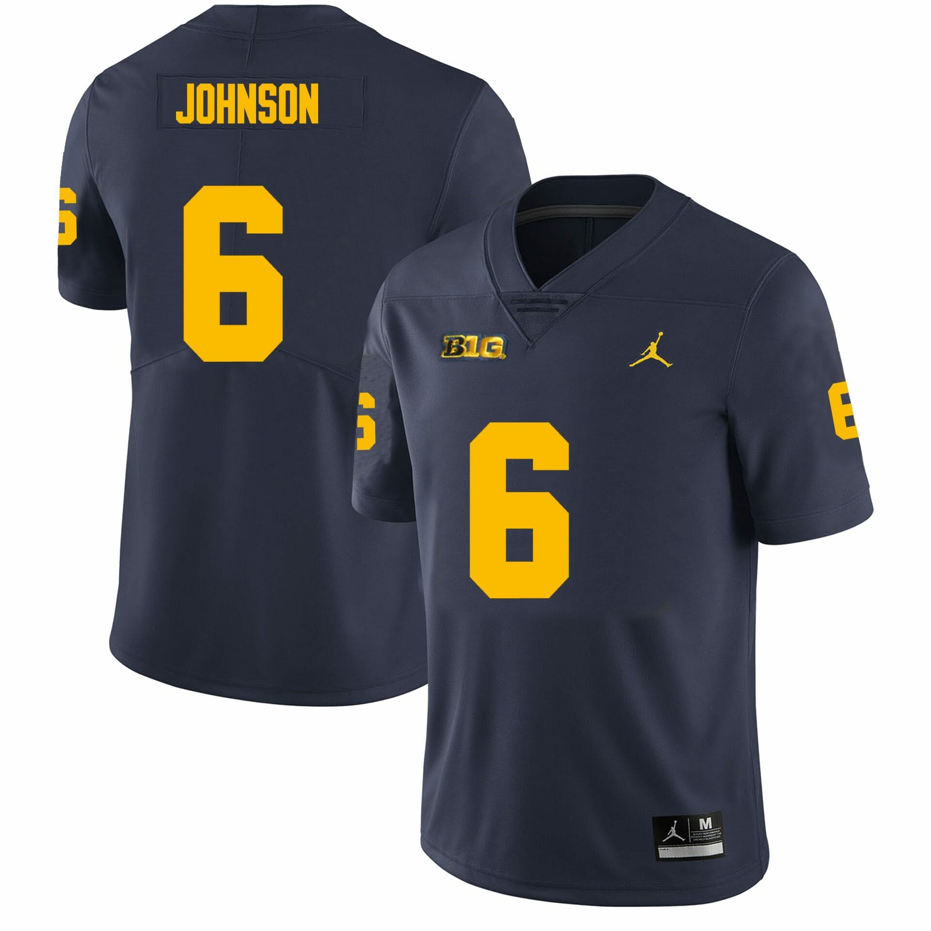 Michigan Wolverines Cornelius Johnson Jersey #6 College Football Game Navy 1 Michigan Wolverines Cornelius Johnson Jersey #6 College Football Game Navy
