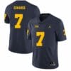 Michigan Wolverines Donovan Edwards Jersey #7 College Football Game Navy 7 Michigan Wolverines Donovan Edwards Jersey #7 College Football Game Navy