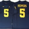 Michigan Wolverines Jabrill Peppers Jersey #5 College Football Game Navy