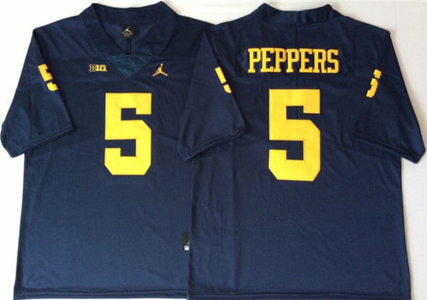 Michigan Wolverines Jabrill Peppers Jersey #5 College Football Game Navy 1 Michigan Wolverines Jabrill Peppers Jersey #5 College Football Game Navy