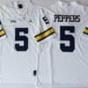 Michigan Wolverines Jabrill Peppers Jersey #5 College Football Game White 6 Michigan Wolverines Jabrill Peppers Jersey #5 College Football Game White