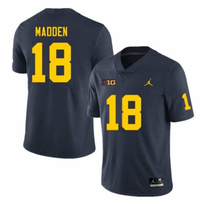 Michigan Wolverines Jesse Madden Jersey #18 College Football Game Navy