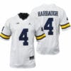 Michigan Wolverines Jim Harbaugh Jersey #4 College Football Game White